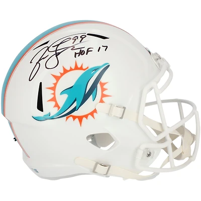 Casque Riddell Speed ​​autographié par Jason Taylor des Miami Dolphins avec inscription « HOF 17 »