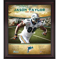 Profil de carrière du Temple de la renommée de Jason Taylor Miami Dolphins encadré 15" x 17"