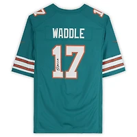 Maillot de match Nike dédicacé par Jaylen Waddle Aqua Miami Dolphins