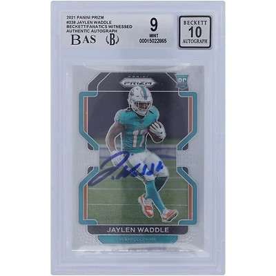 Jaylen Waddle Miami Dolphins Autographed 2021 Panini Prizm #338 Beckett Fanatics Witnessed Authenticated 9/ Rookie Card