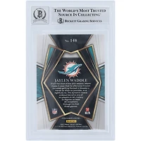 Jaylen Waddle Miami Dolphins Autographed 2021 Panini Select Premier Level #148 Beckett Fanatics Witnessed Authenticated /10 Rookie Card with "Fins Up" Inscription