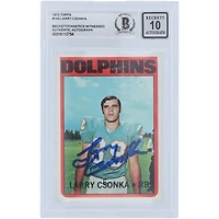 Larry Csonka Miami Dolphins Autographed 1972 Topps #140 Beckett Fanatics Witnessed Authenticated 10 Card