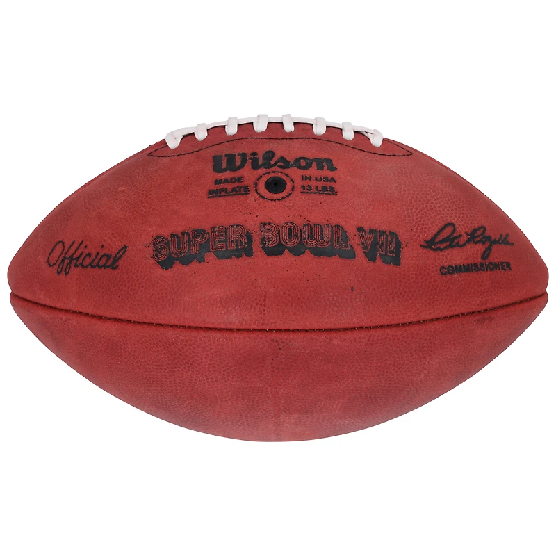 Ballon de football professionnel Wilson Super Bowl VII autographié par Larry Csonka des Dolphins de Miami