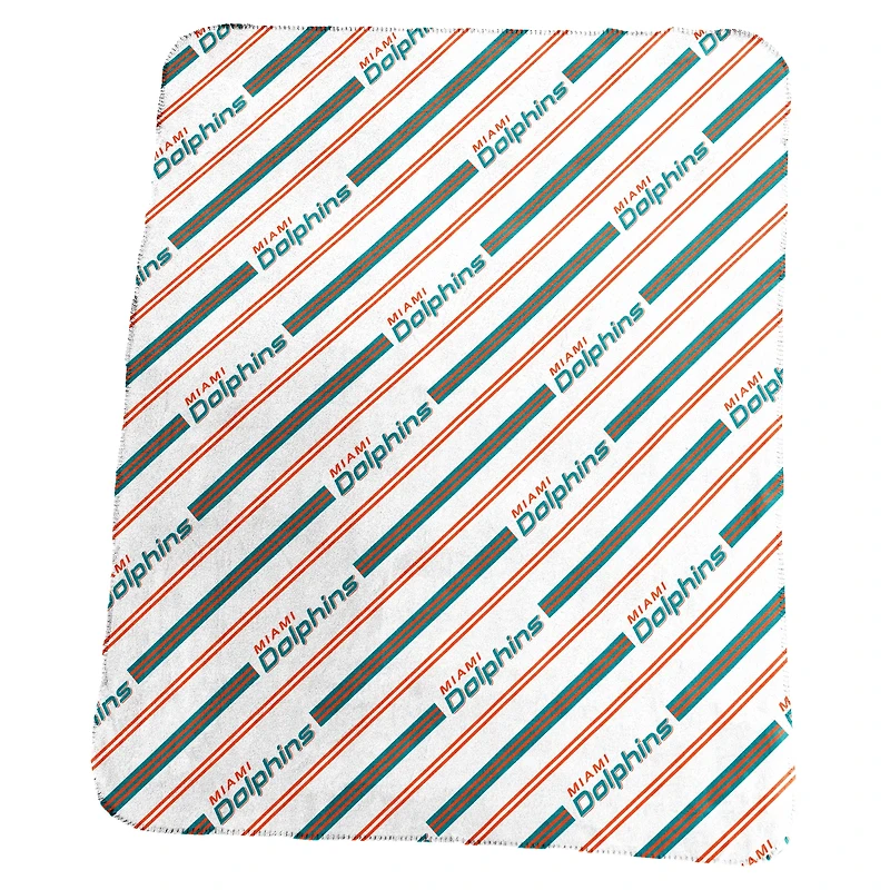 Logo Brands Miami Dolphins 50" x 60" Classic Vertical Stripe Fleece Throw Blanket