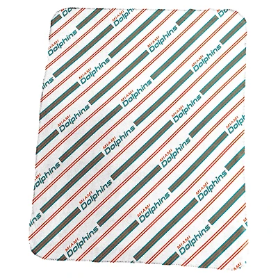 Logo Brands Miami Dolphins 50" x 60" Classic Vertical Stripe Fleece Throw Blanket