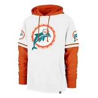 Sweat à capuche blanc '47 pour homme Miami Dolphins Throwback Shortstop