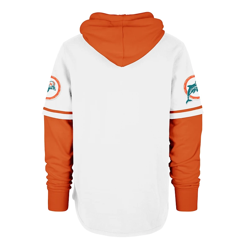 Sweat à capuche blanc '47 pour homme Miami Dolphins Throwback Shortstop
