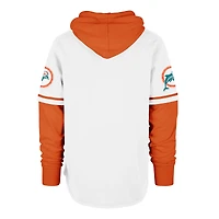 Sweat à capuche blanc '47 pour homme Miami Dolphins Throwback Shortstop