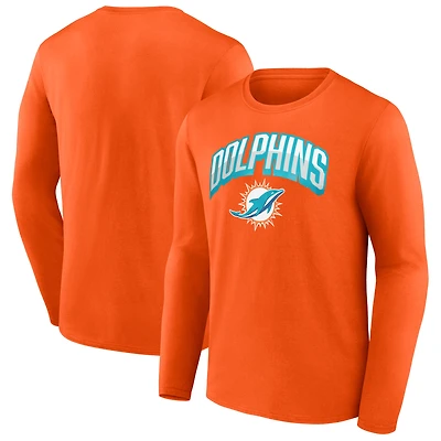 T-shirt à manches longues Fanatics orange Miami Dolphins pour hommes