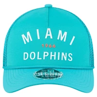 Casquette ajustable New Era Aqua Miami Dolphins Active Minimalist M-Crown A-Frame 9FORTY pour homme