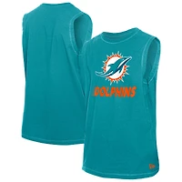 Men's New Era  Aqua Miami Dolphins Leisure Collection Tank Top