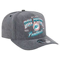 Casquette snapback délavée noire Miami Dolphins de New Era pour homme 9FIFTY