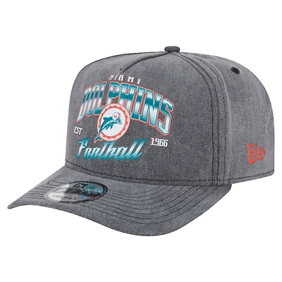 Casquette snapback délavée noire Miami Dolphins de New Era pour homme 9FIFTY