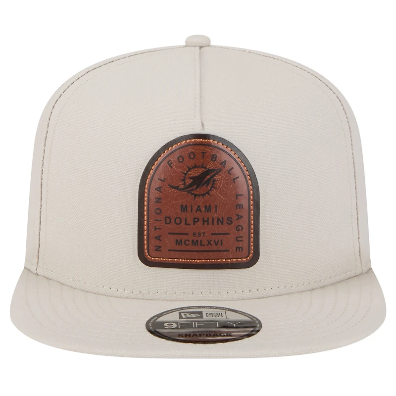 Casquette Snapback Premier 9FIFTY des Dolphins de Miami New Era Stone pour homme