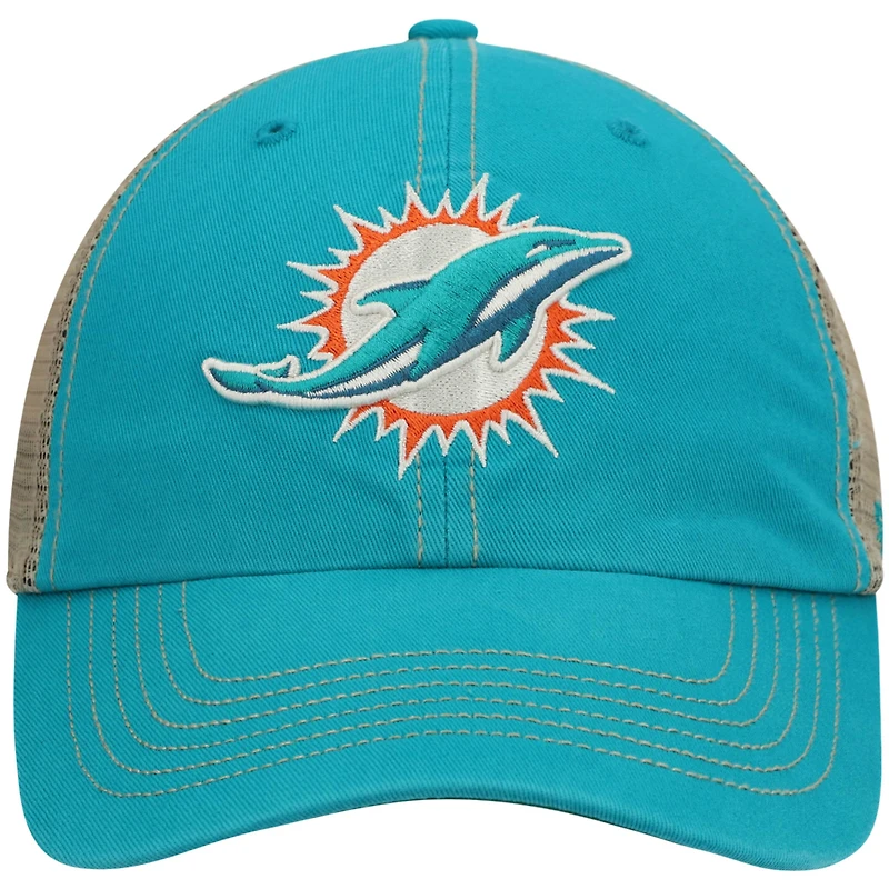Men's '47 Aqua/Natural Miami Dolphins Trawler Trucker Clean Up Snapback Hat