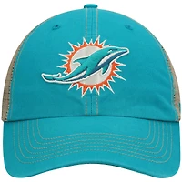 Men's '47 Aqua/Natural Miami Dolphins Trawler Trucker Clean Up Snapback Hat