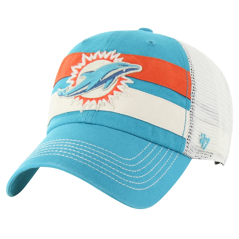 Men's '47 Aqua Miami Dolphins Clubhouse Boon Clean-Up Trucker Adjustable Hat