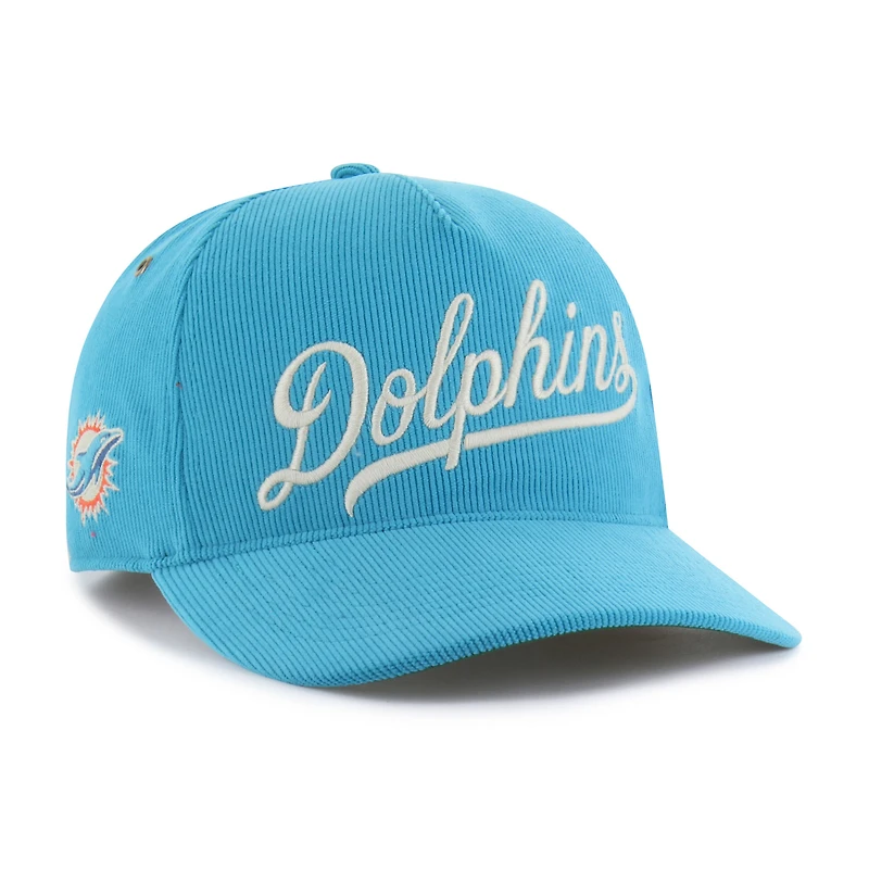 Casquette ajustable en velours côtelé Golden Age des Dolphins de Miami '47 Aqua pour homme