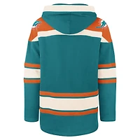 Men's '47 Aqua Miami Dolphins Superior Lacer Pullover Hoodie