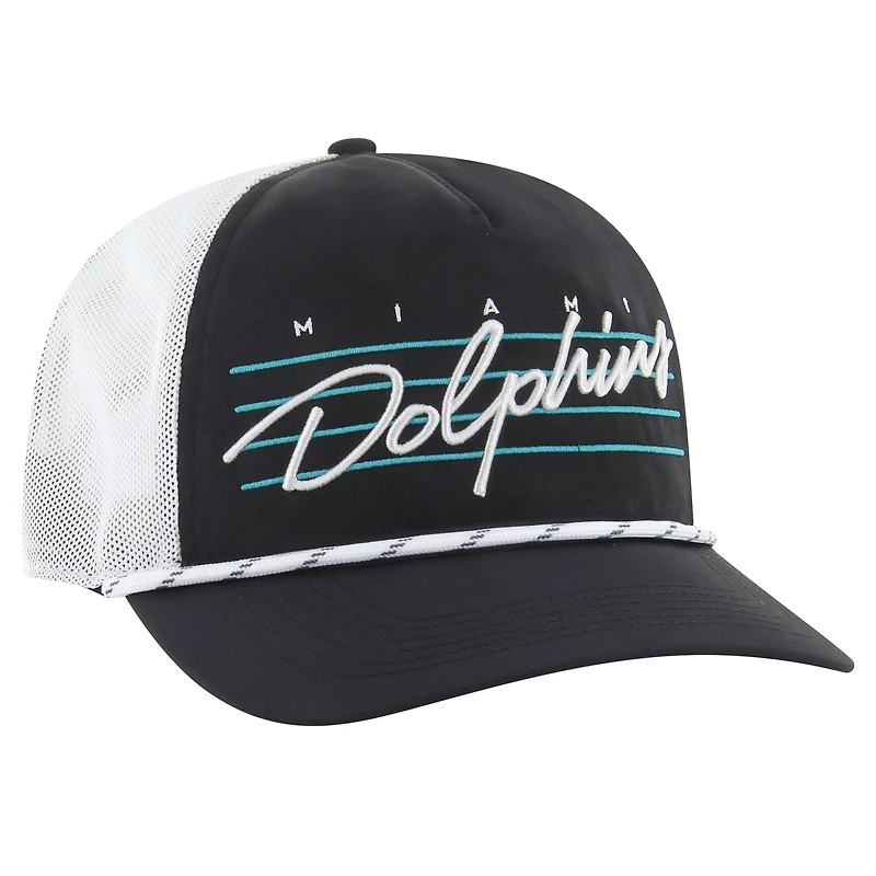 Men's '47 Black/White Miami Dolphins Downburst Relaxed Hitch Trucker Adjustable Hat