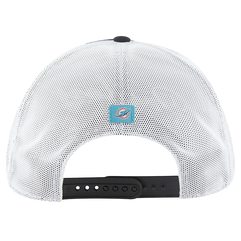 Men's '47 Black/White Miami Dolphins Downburst Relaxed Hitch Trucker Adjustable Hat