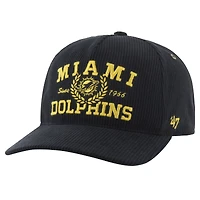 Casquette ajustable noire Miami Dolphins Letterman Hitch '47 pour homme