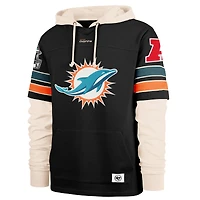 Men's '47  Black Miami Dolphins Split Zone Cornerback Duo Hoodie