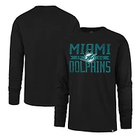 T-shirt à manches longues Franklin '47 pour hommes, noir, Miami Dolphins Wide Out