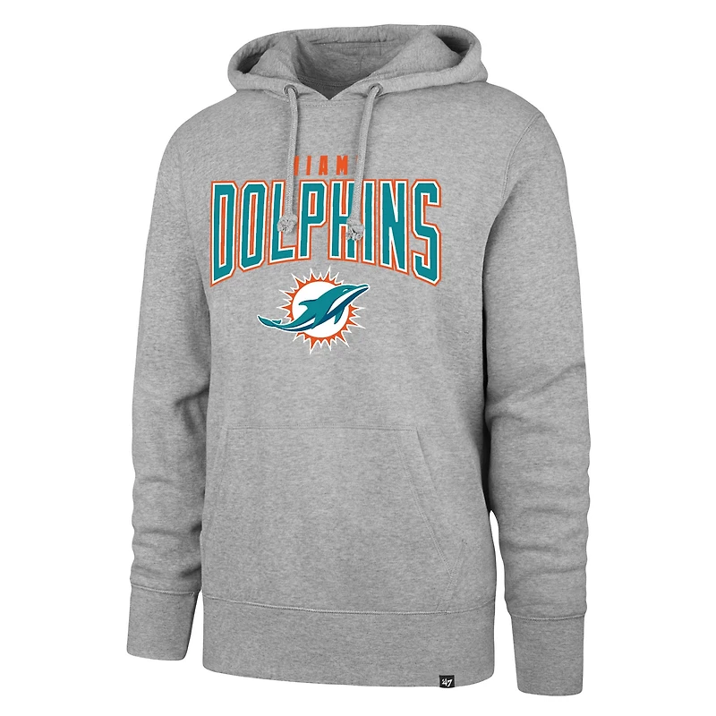 Sweat à capuche gris Miami Dolphins Headline '47 pour hommes