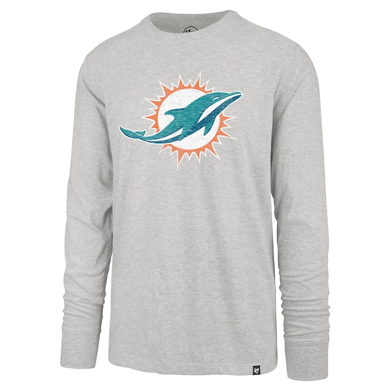 T-shirt à manches longues pour hommes '47 gris Miami Dolphins Premier Franklin