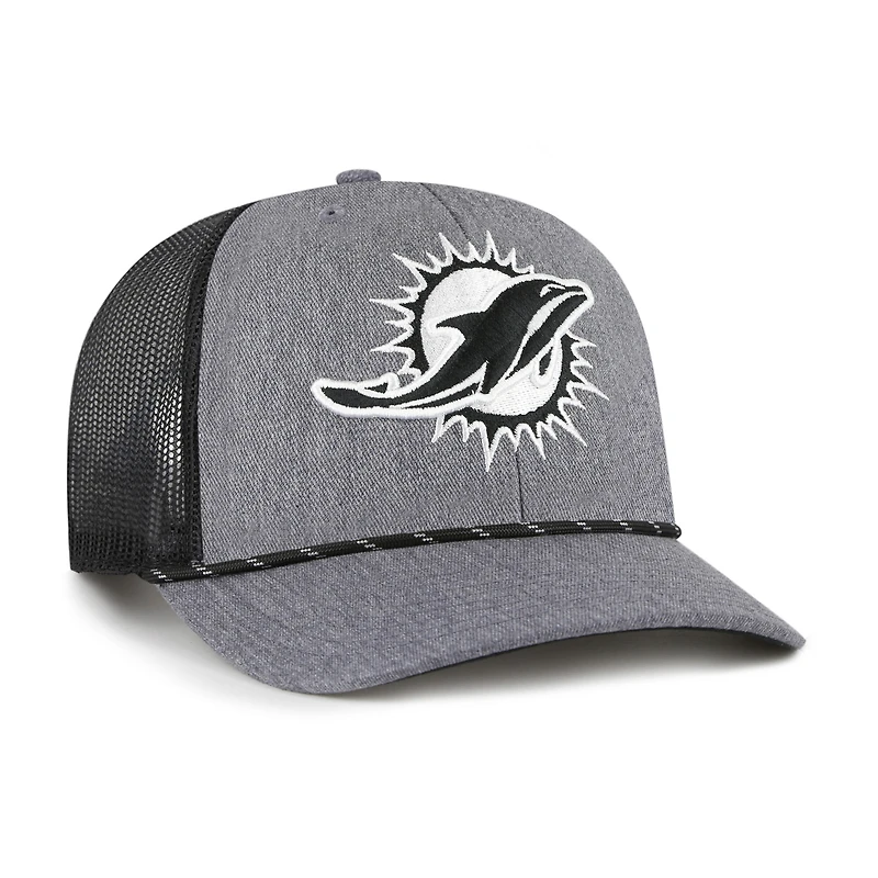 Casquette ajustable en corde de carbone « 47 » pour homme, couleur anthracite chiné, des Dolphins de Miami