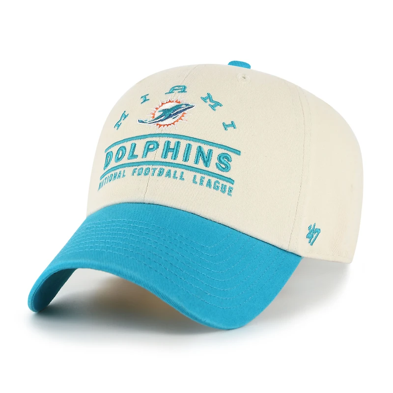 Men's '47 Natural Miami Dolphins Windham Clean Up Adjustable Hat