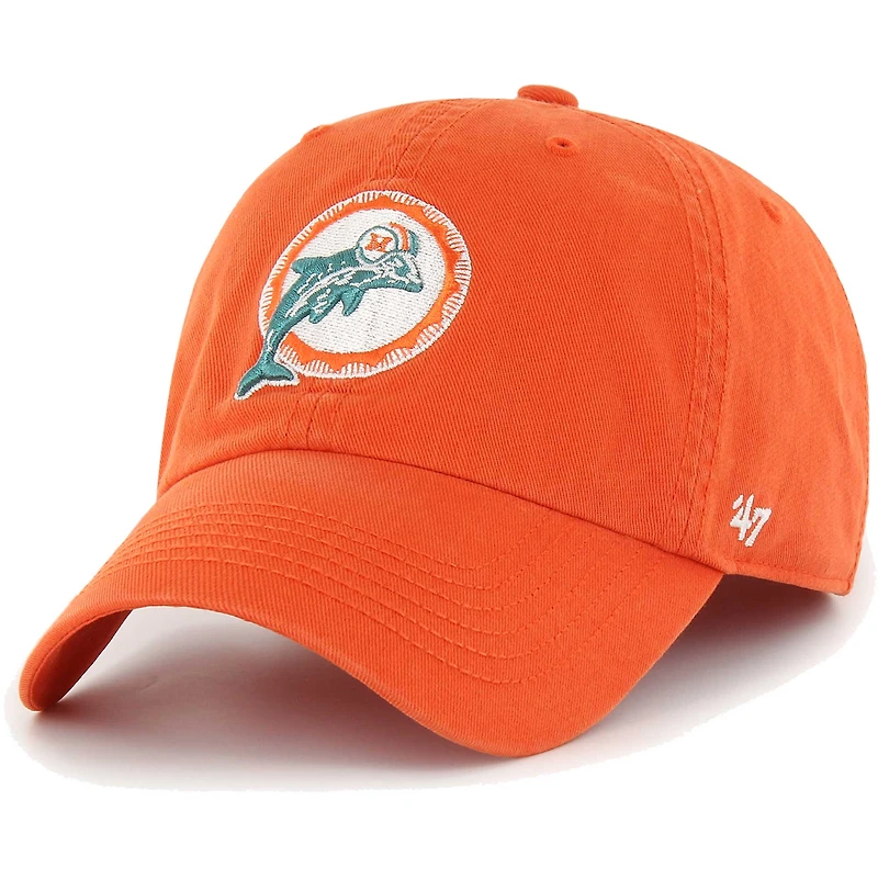 Men's '47 Orange Miami Dolphins Gridiron Classics Franchise Fitted Hat
