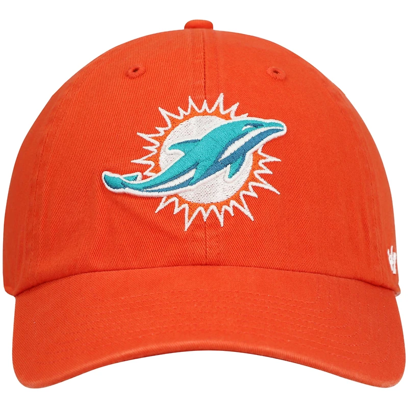 Men's '47 Orange Miami Dolphins Secondary Clean Up Adjustable Hat
