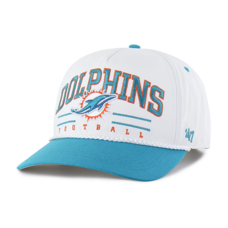 Men's '47 White/Aqua Miami Dolphins Roscoe Two-Toned Hitch Adjustable Hat