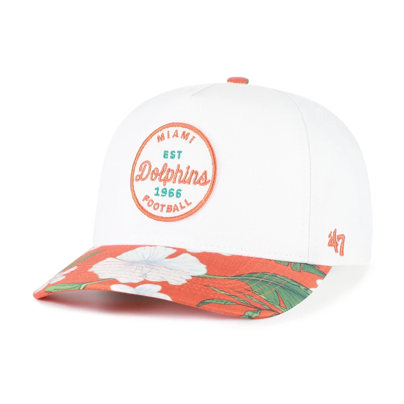 Casquette ajustable Miami Dolphins Beach Side Hitch blanche et orange pour homme, modèle 47