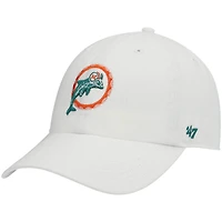 Men's '47 White Miami Dolphins Clean Up Adjustable Hat