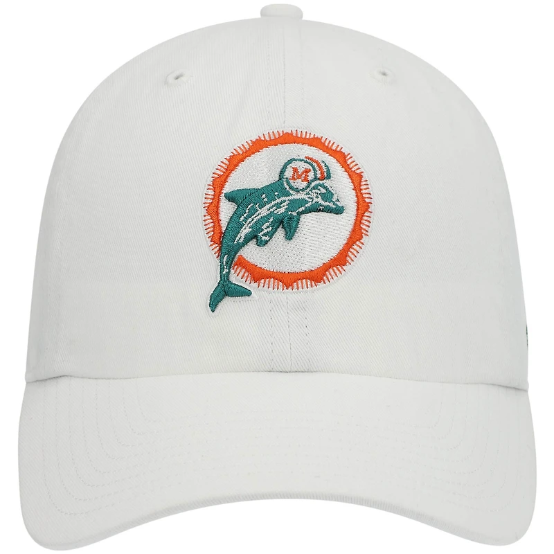 Men's '47 White Miami Dolphins Clean Up Adjustable Hat