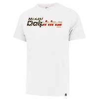 T-shirt Franklin '47 blanc avec drapeau des Dolphins de Miami pour hommes