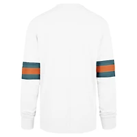 Men's '47 White Miami Dolphins Gridiron Throwback Premier Brex Long Sleeve T-Shirt