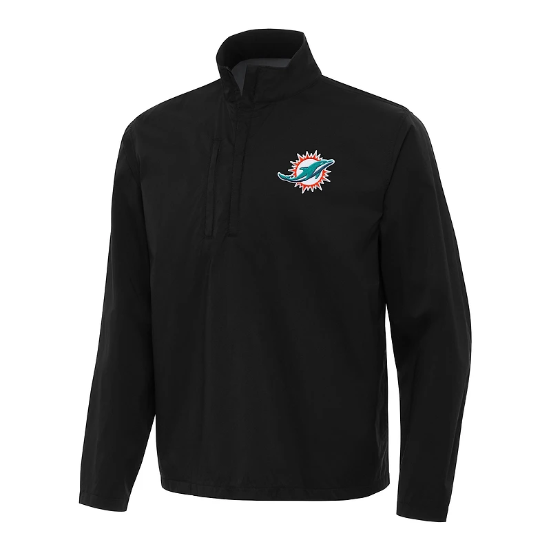 Veste à enfiler Brisk noire quart de zip pour homme des Dolphins Miami Antigua