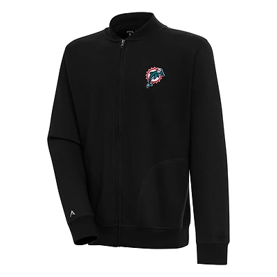 Veste zippée intégrale Antigua noire pour homme avec logo rétro des Dolphins de Miami