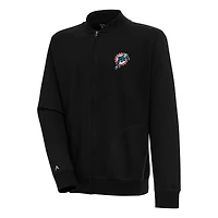 Veste zippée intégrale Antigua noire pour homme avec logo rétro des Dolphins de Miami