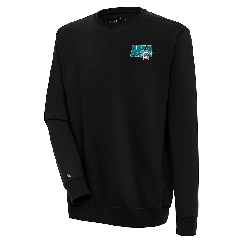 Sweat-shirt noir Antigua Miami Dolphins Victory pour homme
