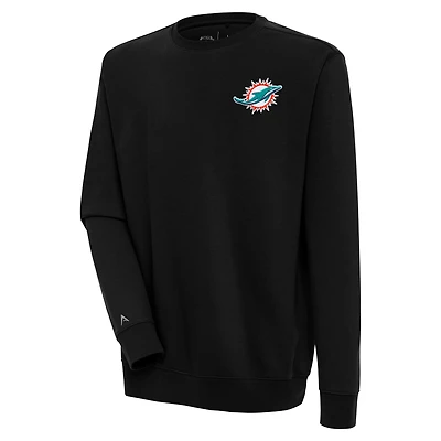 Sweat-shirt noir Antigua Miami Dolphins Victory pour homme