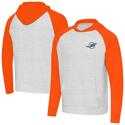 Sweat à capuche gris/orange Antigua pour homme des Miami Dolphins