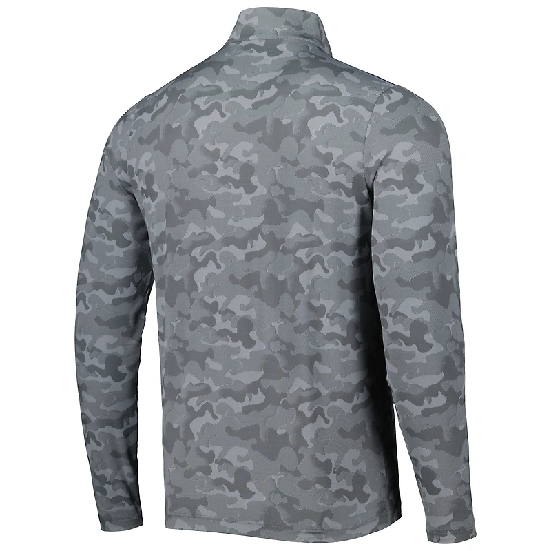 Haut à fermeture éclair quart de tour rétro Antigua Grey Miami Dolphins Brigade pour homme
