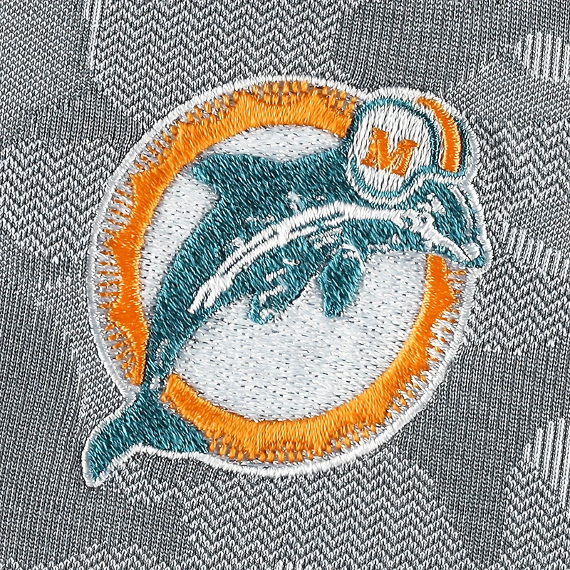Haut à fermeture éclair quart de tour rétro Antigua Grey Miami Dolphins Brigade pour homme