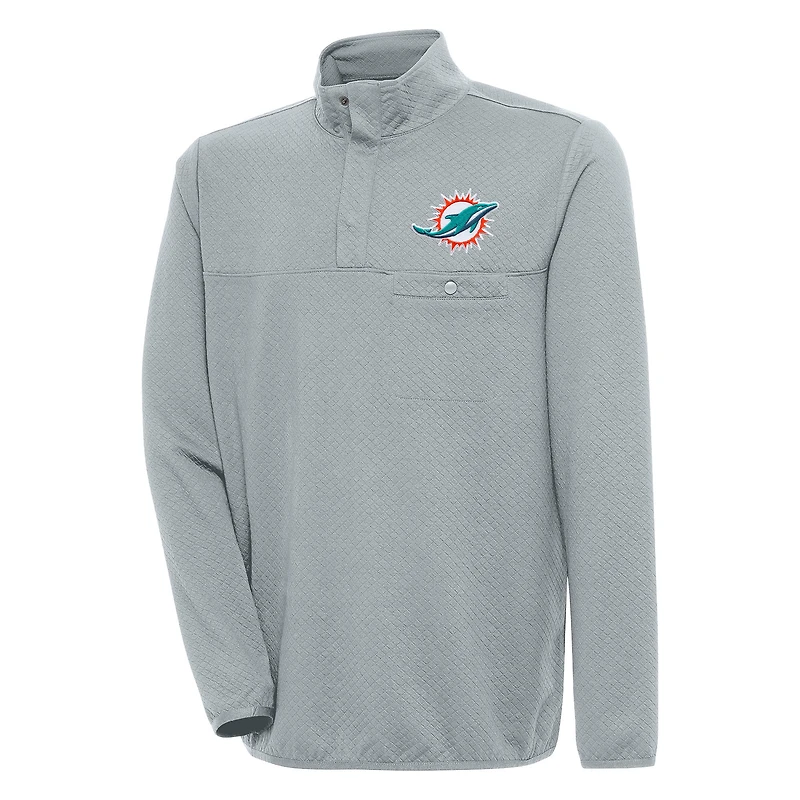 Veste à enfiler bouton-pression quart de tour pour homme, gris Antigua, Miami Dolphins