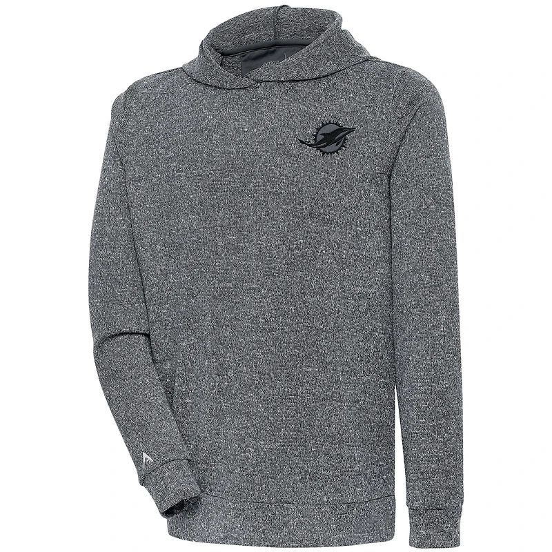 Sweat à capuche Antigua Heather Charcoal Miami Dolphins pour homme avec logo ton sur Absolute